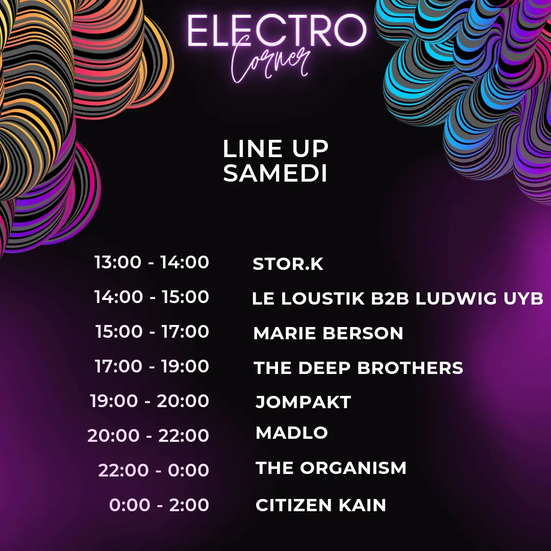Line up samedi 8 juillet 2023